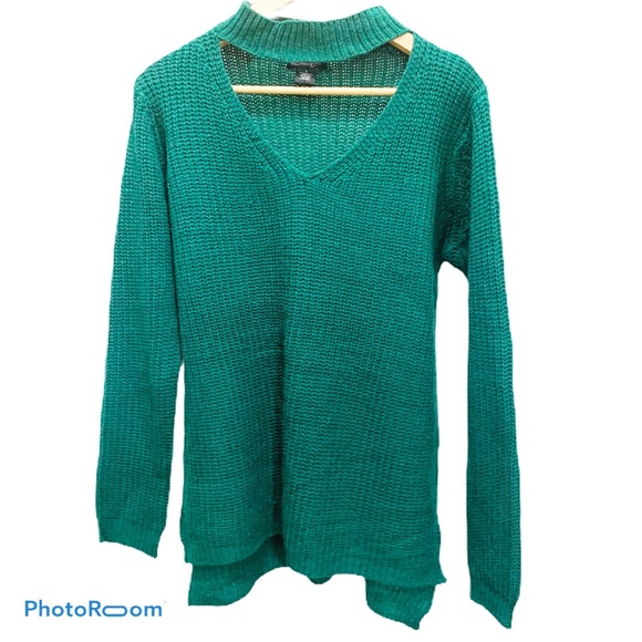 Questions Sweaters - Questions Chunky Knit Chocker Sweater Green Size L